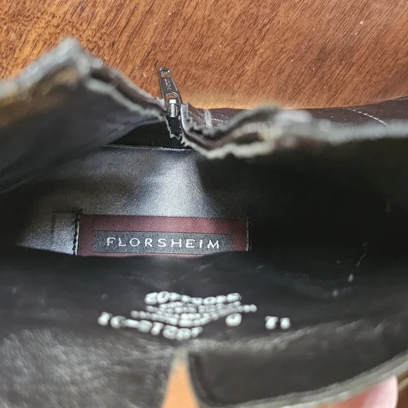 Florsheim Mens Boots Duke Genuine Leather Bike Toe With Zippers Black Color
